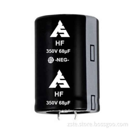 Snap-in e-cap/aluminum electrolytic capacitor